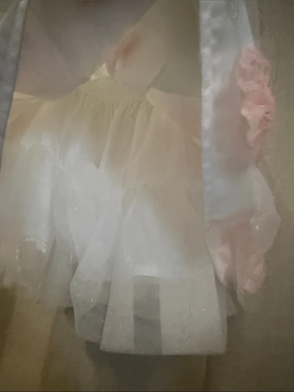 Biscotti Ivory and Pink Floral Tulle Party Dress